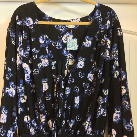 NWT S&M Free People Forties Feel floral bodysuit - Picture 2 of 5